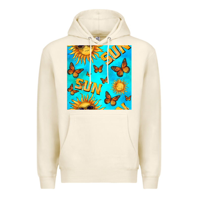 Sun With Butterfly Seamless Pattern Premium Hoodie by BundleAndBundleShop | Teevron