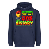 Navy one month cant hold our history juneteenth Heavyweight Hoodie - texasbilliewilder