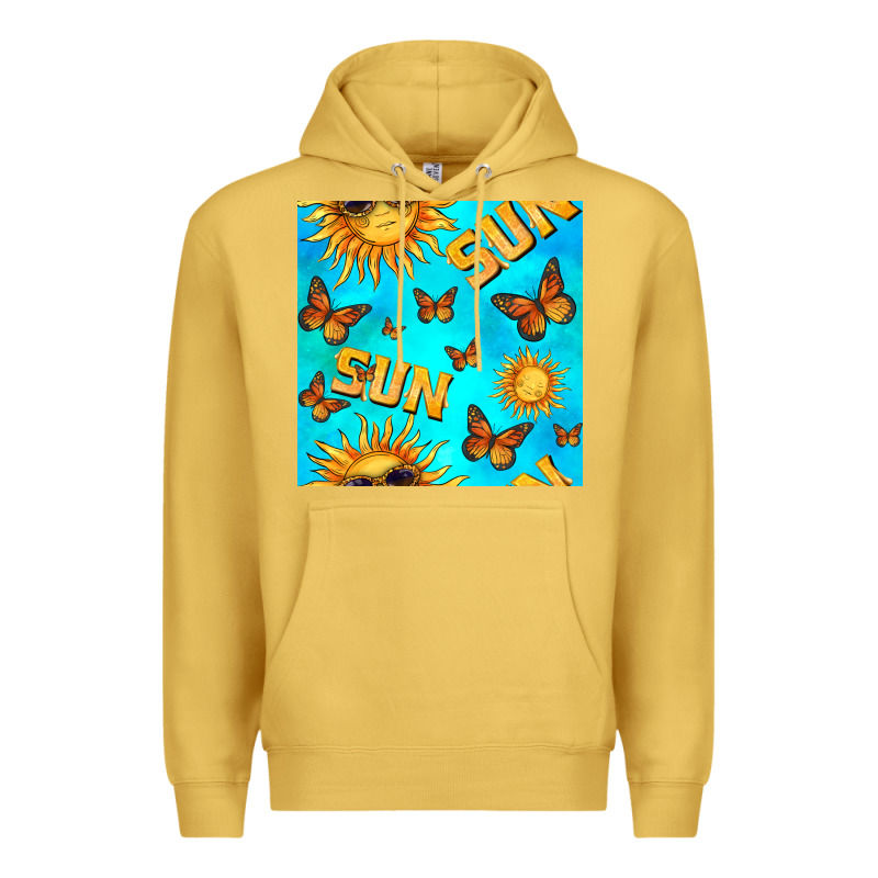 Sun With Butterfly Seamless Pattern Premium Hoodie by BundleAndBundleShop | Teevron