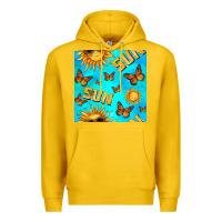 Lemon sun with butterfly seamless pattern Premium Hoodie - BundleAndBundleShop