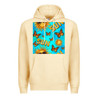 Pina Colada sun with butterfly seamless pattern Premium Hoodie - BundleAndBundleShop