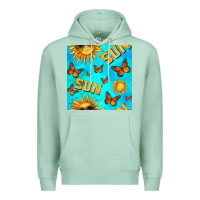 Seafoam sun with butterfly seamless pattern Premium Hoodie - BundleAndBundleShop