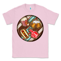 Bubblegum Pink american football round earrings Classic Tee - BundleAndBundleShop