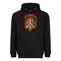 Black Happy Horrordays Heavyweight Hoodie - RanaPortraitStore