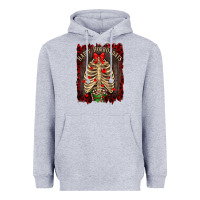 Heather Grey Happy Horrordays Heavyweight Hoodie - RanaPortraitStore