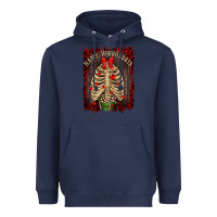 Navy Happy Horrordays Heavyweight Hoodie - RanaPortraitStore