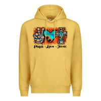 Antique Gold peace love jesus Premium Hoodie - JahusDesignShop