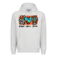 Dove Grey peace love jesus Premium Hoodie - JahusDesignShop