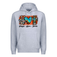 Heather Grey peace love jesus Premium Hoodie - JahusDesignShop