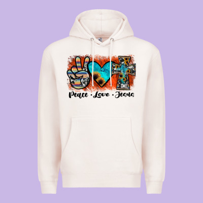 Peace Love Jesus Premium Hoodie Designed By Jahusdesignshop