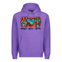 Purple peace love jesus Premium Hoodie - JahusDesignShop