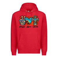 Red peace love jesus Premium Hoodie - JahusDesignShop