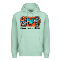 Seafoam peace love jesus Premium Hoodie - JahusDesignShop