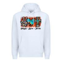 White peace love jesus Premium Hoodie - JahusDesignShop
