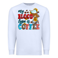 White my blood type is coffee Premium Sweatshirt - Zillion Design Studio