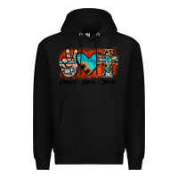Black peace love jesus Premium Hoodie - JahusDesignShop