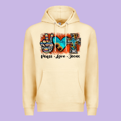 Peace Love Jesus Premium Hoodie Designed By Jahusdesignshop