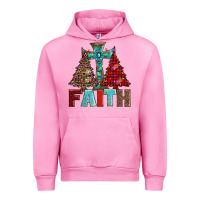 Fuchsia Pink cross and christmas trees Urban Hoodie - AdoDesignShop