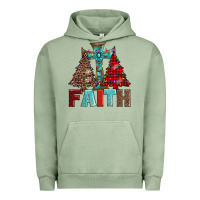 Pigment Oil Green cross and christmas trees Urban Hoodie - AdoDesignShop