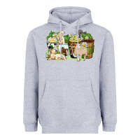 Heather Grey sheep coffee cups Heavyweight Hoodie - Zillion Design Studio