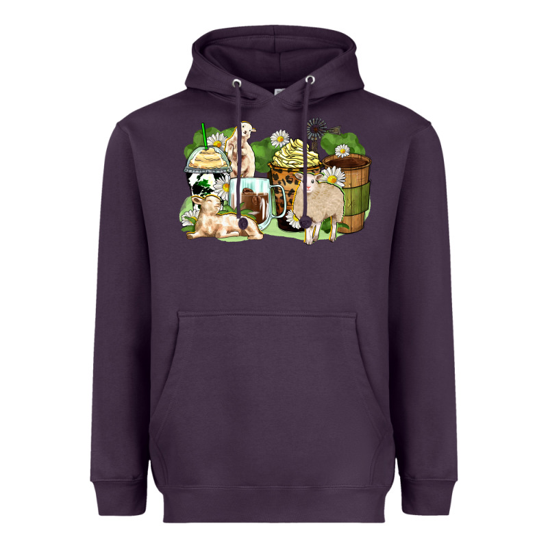 Sheep Coffee Cups Heavyweight Hoodie by Zillion Design Studio | Teevron