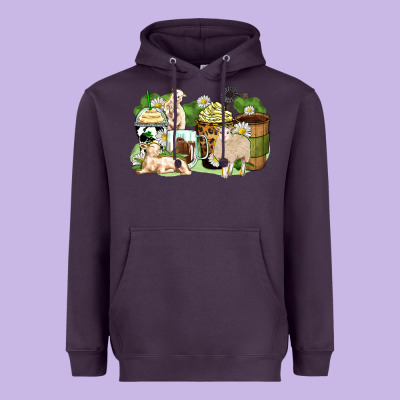 Sheep Coffee Cups Heavyweight Hoodie Designed By Zillion Design Studio