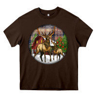 Elk Buck Deer Christmas Heavy Core Tee | Teevron
