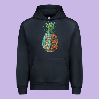 Pineapple Leopar Turquoise Serape Summer Urban Hoodie Designed By Artiststas