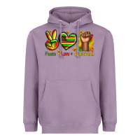 Lavender peace love juneteenth Heavyweight Hoodie - texasbilliewilder