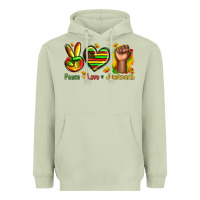 Matcha peace love juneteenth Heavyweight Hoodie - texasbilliewilder