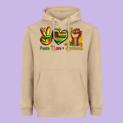 Heavyweight Hoodie peace love juneteenth