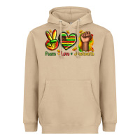 Mushroom peace love juneteenth Heavyweight Hoodie - texasbilliewilder