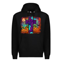 Black halloween cross Premium Hoodie - JahusDesignShop