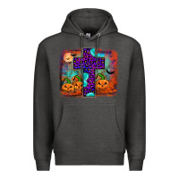 Charcoal Heather halloween cross Premium Hoodie - JahusDesignShop