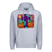 Heather Grey halloween cross Premium Hoodie - JahusDesignShop