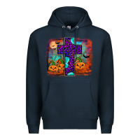 Navy halloween cross Premium Hoodie - JahusDesignShop