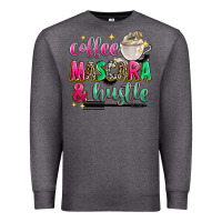 Charcoal Heather coffee mascara and hustle Premium Sweatshirt - Zillion Design Studio
