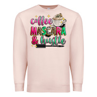 Pale Pink coffee mascara and hustle Premium Sweatshirt - Zillion Design Studio