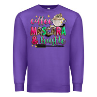 Purple coffee mascara and hustle Premium Sweatshirt - Zillion Design Studio