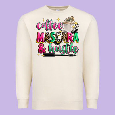 Coffee Mascara And Hustle Premium Sweatshirt Designed By Zillion Design Studio