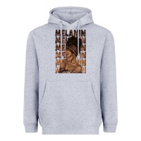 Heather Grey melanin melanin melanin with afro girl Heavyweight Hoodie - texasbilliewilder