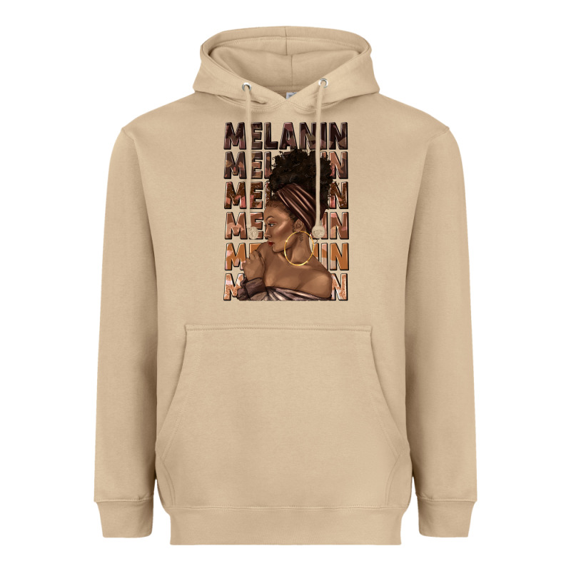 Melanin Melanin Melanin With Afro Girl Heavyweight Hoodie by texasbilliewilder | Teevron