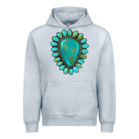 Heather Grey western gemstone turquoise Urban Hoodie - Artiststas