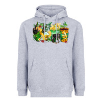 Heather Grey monkey coffee cups Heavyweight Hoodie - Zillion Design Studio