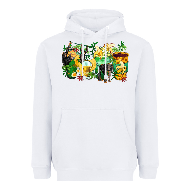 Monkey Coffee Cups Heavyweight Hoodie by Zillion Design Studio | Teevron