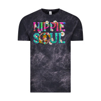 Cloud Black hippie soul with tie dye and flowers Vintage Tee - Artiststas