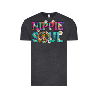 Vintage Black hippie soul with tie dye and flowers Vintage Tee - Artiststas