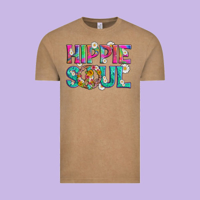 Hippie Soul With Tie Dye And Flowers Vintage Tee Designed By Artiststas
