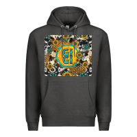 Charcoal Heather gigi sunflower turquoise Premium Hoodie - Jasminsmagicworld