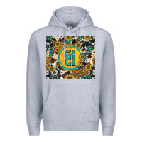 Heather Grey gigi sunflower turquoise Premium Hoodie - Jasminsmagicworld